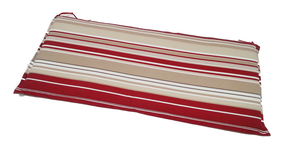 Garden Collection Two Seater Bench Cushion Red Stripe