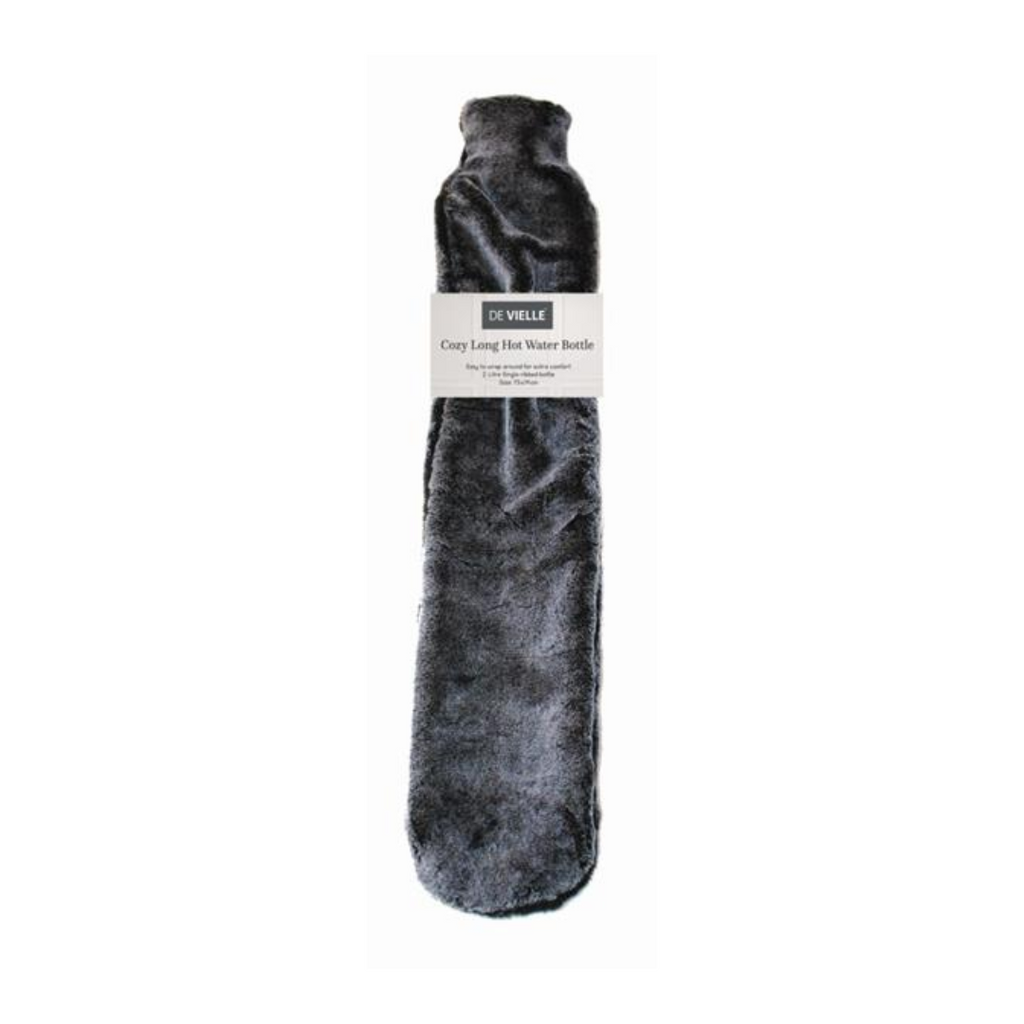 De Vielle Covered Long Hot Water Bottle | Grey