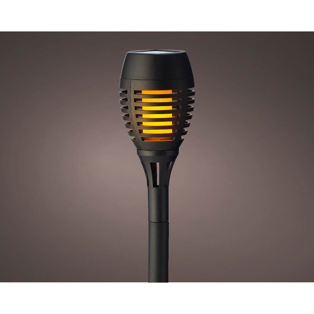 SOLAR TORCH SET OF 4 FLAME EFFECT BLACK