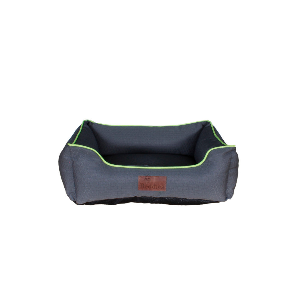 Beddies Waterproof Lounger Dog Bed - Charcoal & Lime | Small 50cm x 40cm x 17cm