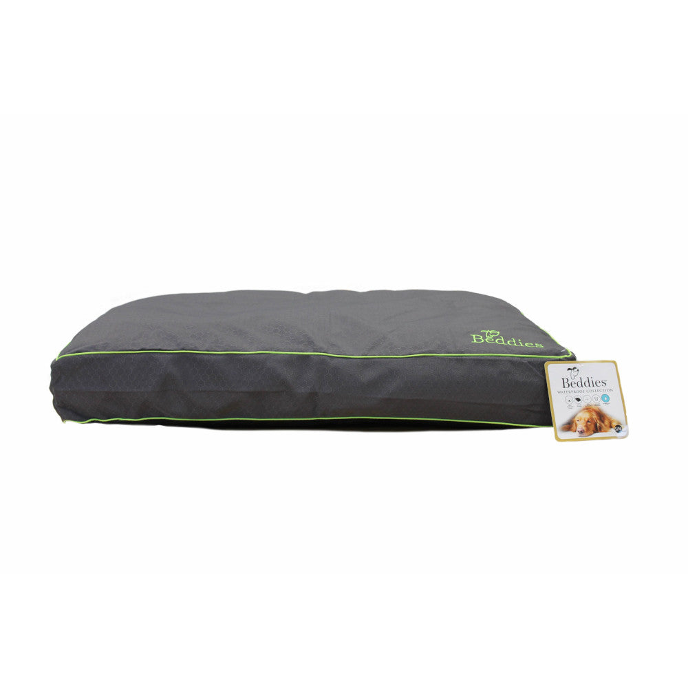 Beddies Waterproof Dog Mattress - Charcoal & Lime | Small 70cm x 50cm 10cm