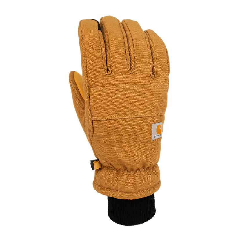 Carhartt Insulated Duck Touch-Sensitive Knit Cuff Gloves - Brown