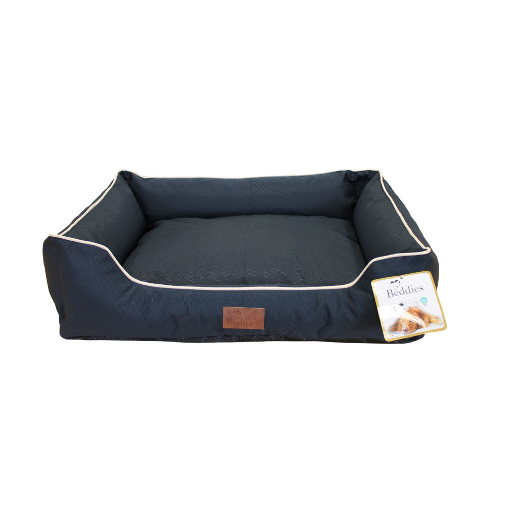 Beddies Waterproof Lounger Dog Bed - Navy & Beige | 3 Sizes