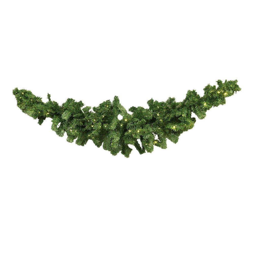 Luxury Green Pre-lit LED Christmas Swag 210cm