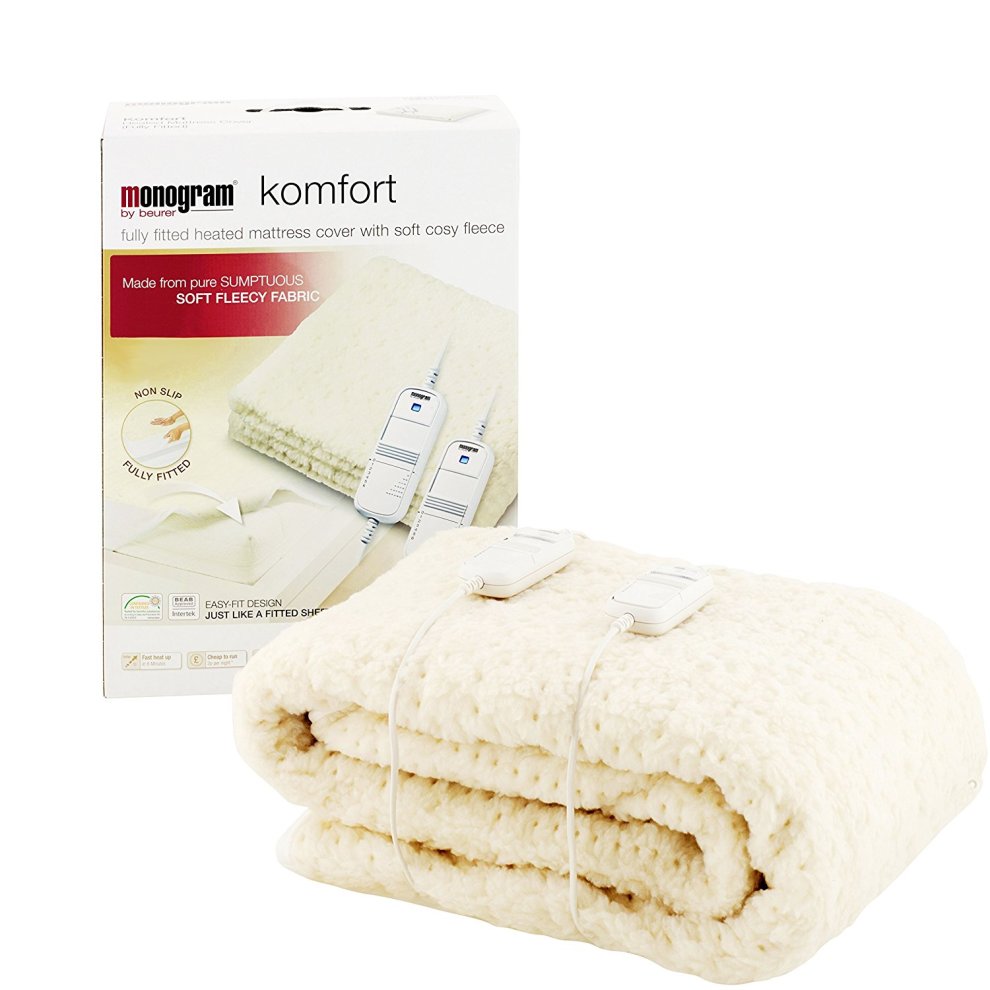 Beurer Komfort Fitted Dual Control Double Heated Mattress Cover - Cream