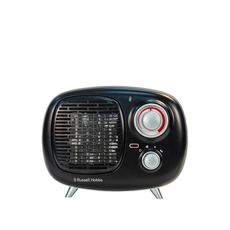 Russell Hobbs Retro Portable Ceramic Fan Heater 1.5Kw - Black