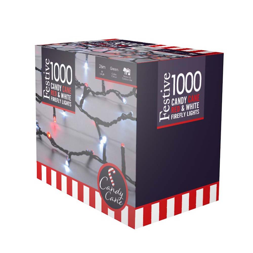 1000 FireFly Christmas Lights/Candy Cane