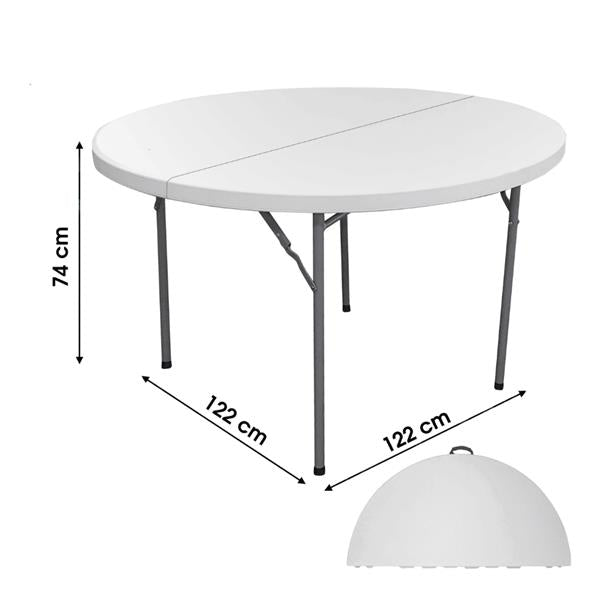 The Garden Collection Round Folding Table - White