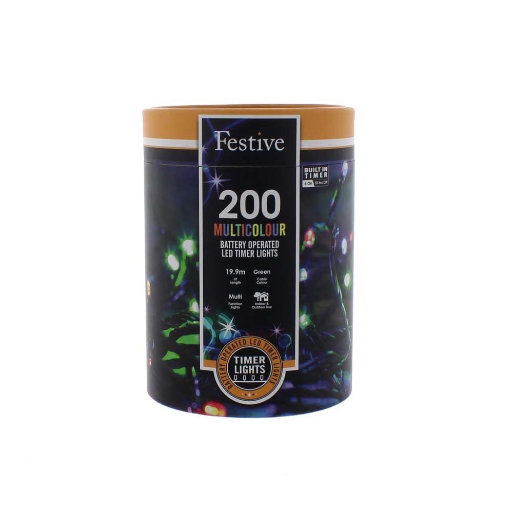 200 LED String Christmas Lights - Multi-Coloured