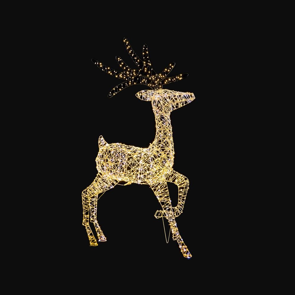 Metal Flexibrights Reindeer with 1880 LEDs - Warm White
