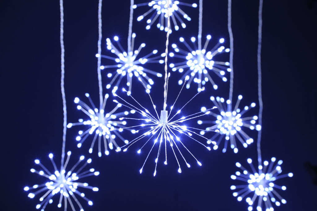 Starburst Curtain Christmas Lights 160x120cm - White