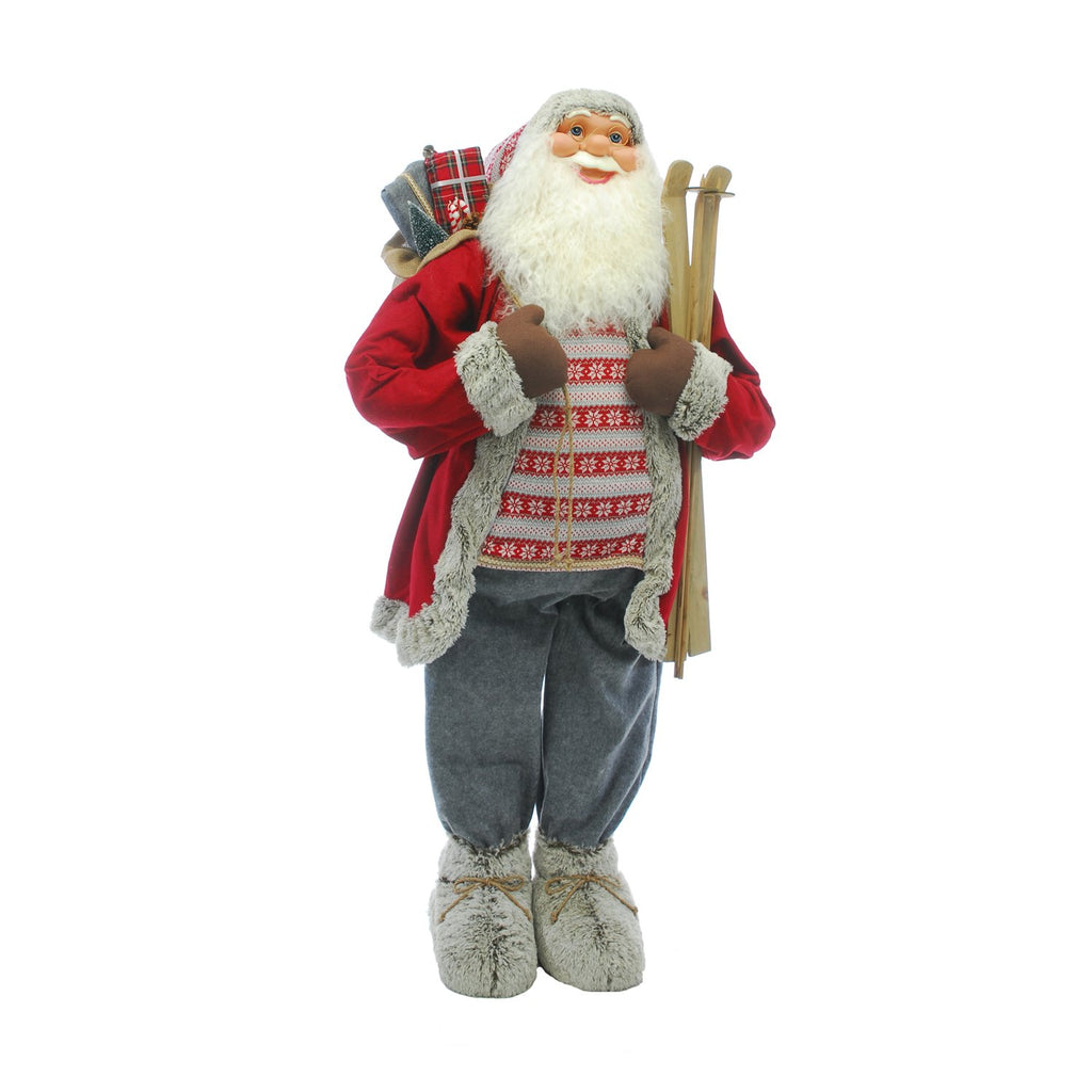 Santa With Sack & Ski's - 180cm