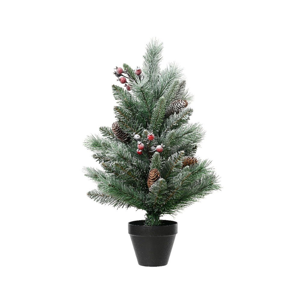 Windham Mini Tree Snowy Berries and Pinecones - 60cm