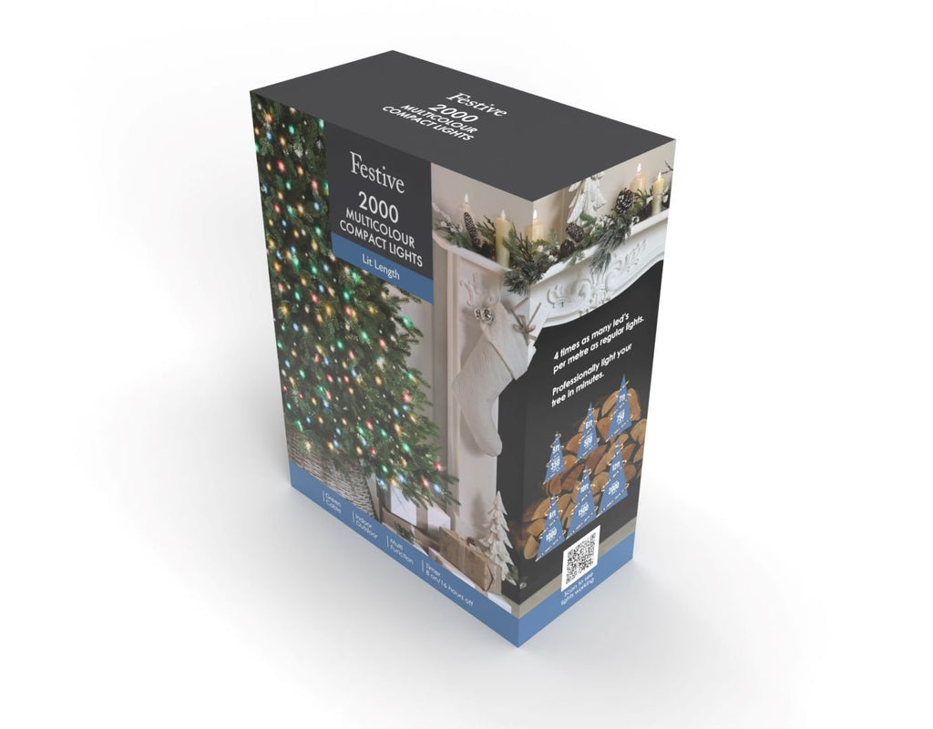 2000 Compact Christmas Lights - Multi-Coloured