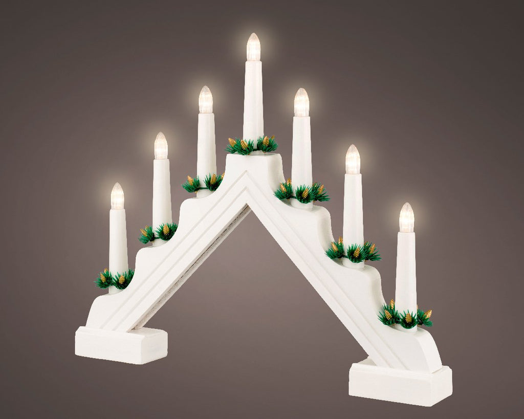 Indoor Christmas Candle Arch Battery-Operated - White