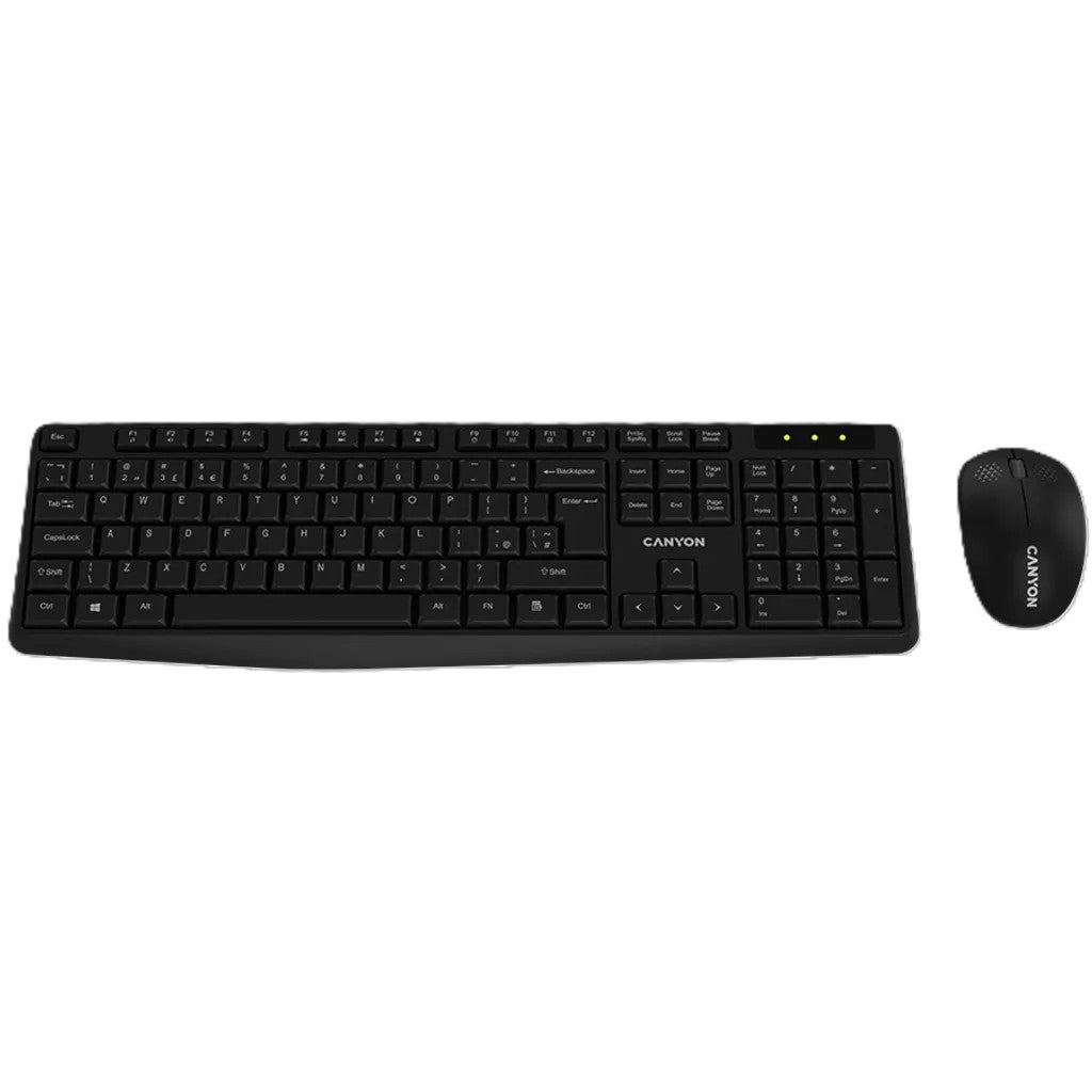 Canyon Wireless Mouse & Keyboard Set | SET-W01 - Black