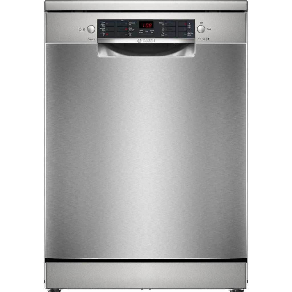 Bosch Series 2 Free-Standing Dishwasher 60cm - Brushed Steel Anti-Fingerprint | SMS26AI08G