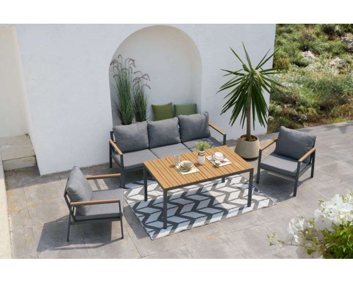 The Garden Collection Vila Dining Set with Sofa & 2 Chairs