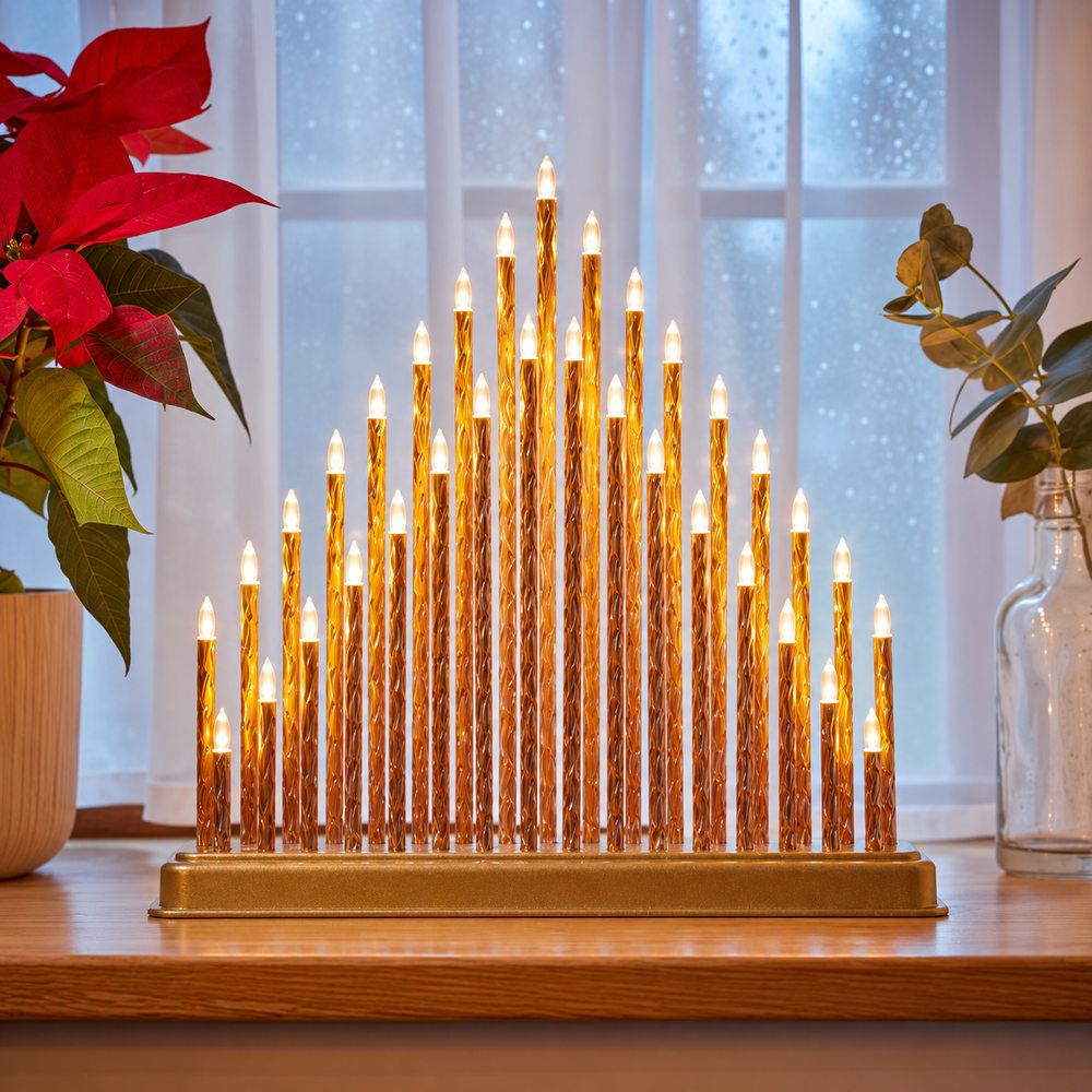 The Christmas Collection 33 LED Light Candlebridge - Gold