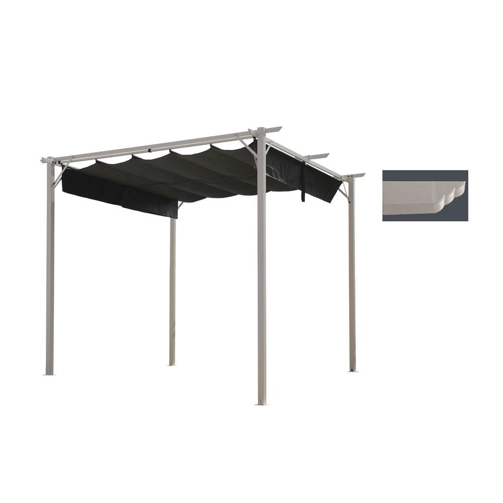 The Garden Collection Gazebo with Sliding Roof 2.95 x 2.95m