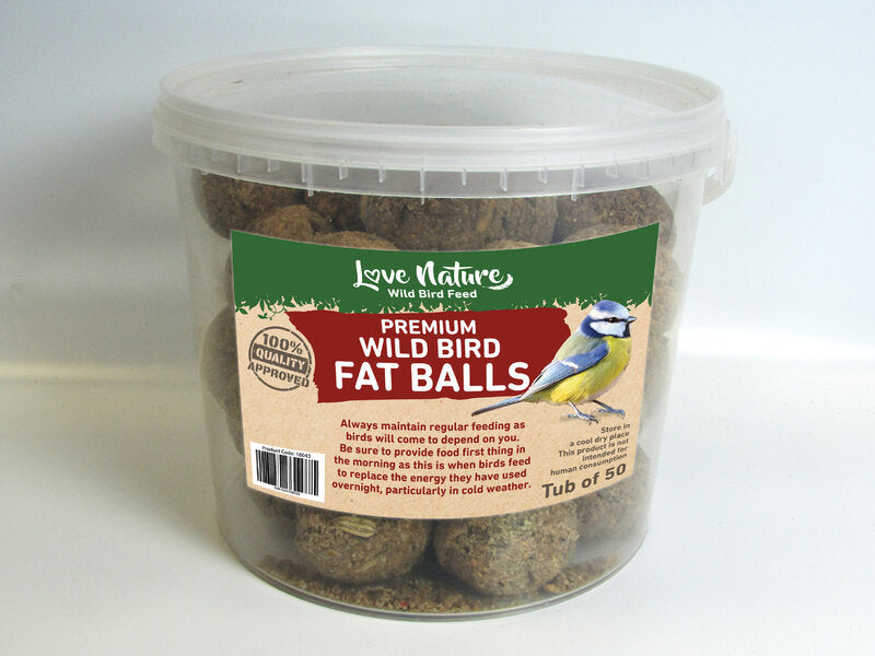 Love Nature Wild Bird Fat Balls Bucket X 50
