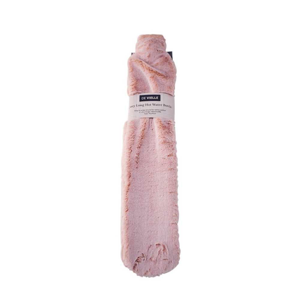 De Vielle Covered Long Hot Water Bottle | Pink