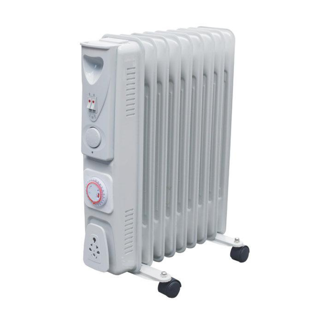 9 Fin Oil Filled Radiator 2000w With Timer – Ronayne Hire u0026 Hardware