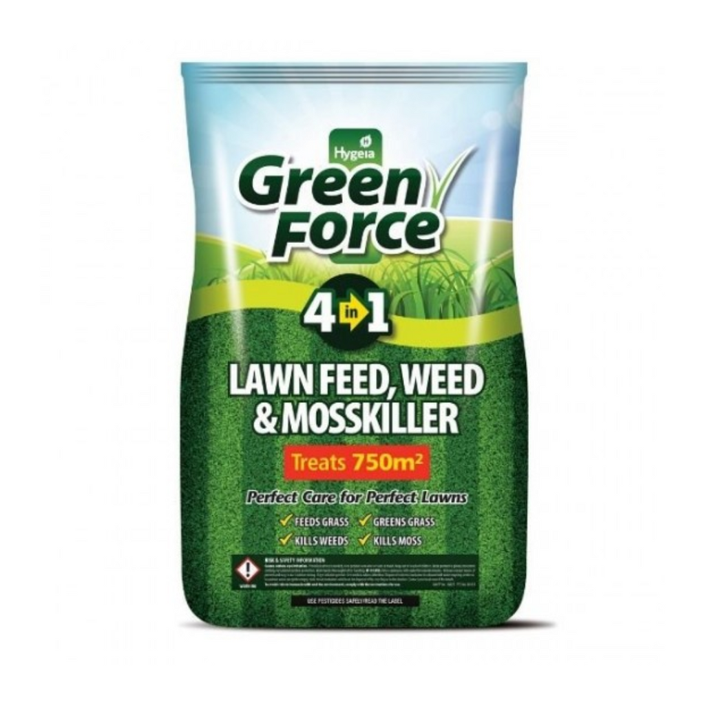 Greenforce 4 In 1 Lawn Feed, Weed & Mosskiller 15kg