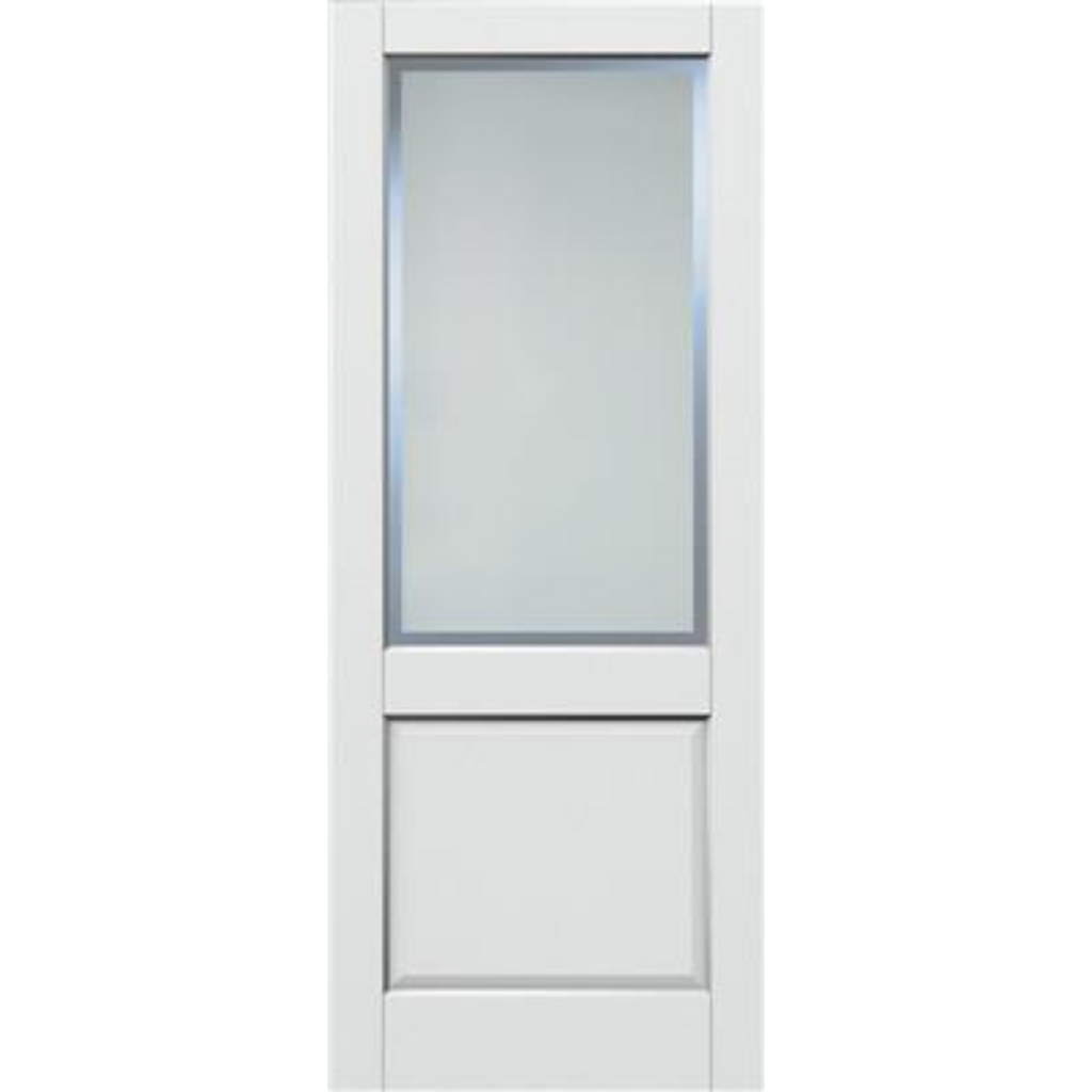 Auburn White Primed Etch Glazed Clear Border Door