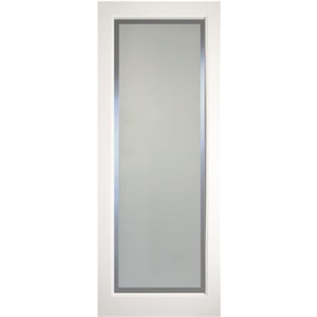 Kenmore White Primed Etch Glass Clear Border Door