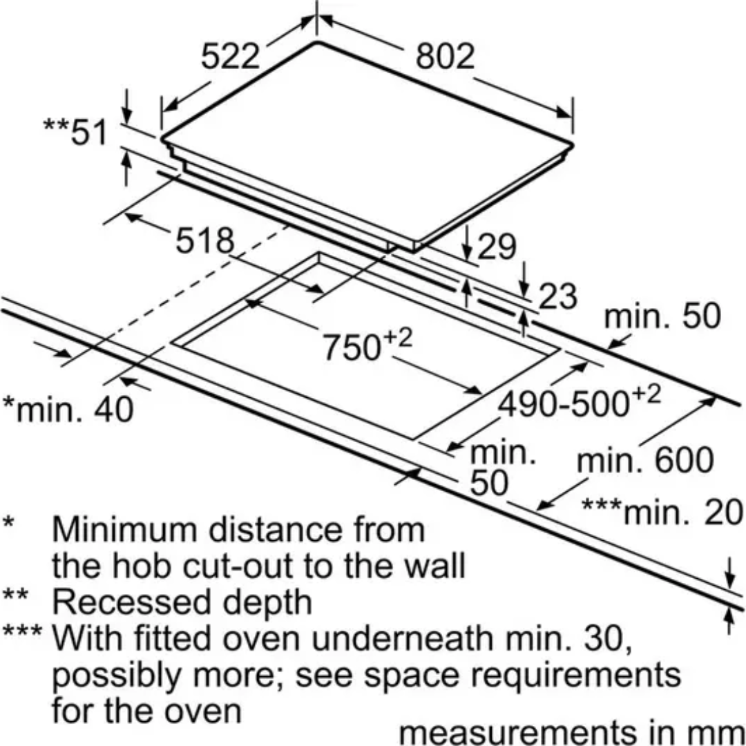 Bosch Serie 6 80cm Electric Induction Hob PIV851FBIE Ronayne Hire
